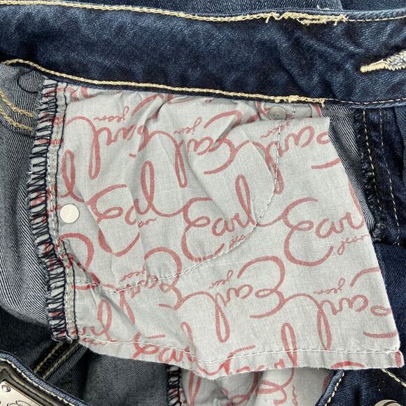Earl Jeans Women's Size 6 Cuffed Crop Straight Leg Stretch Denim Blue Mid Rise - Picture 11 of 11